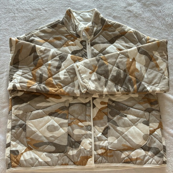 KENSIE Quilted Beige Camo Chore Jacket--XL - Picture 7 of 15